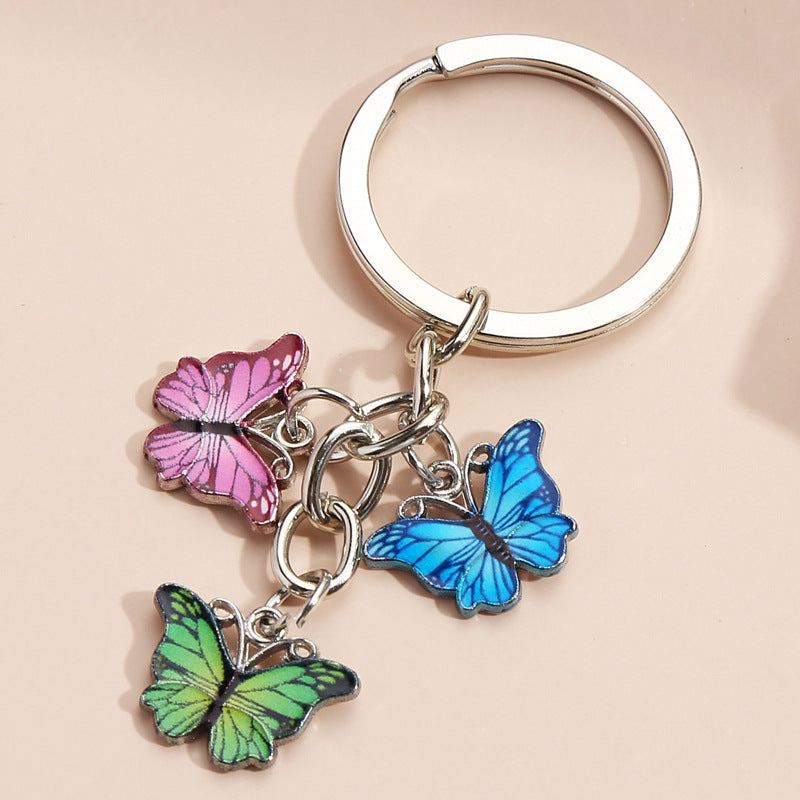 Wholesale Metal Colorful Butterfly Keychain